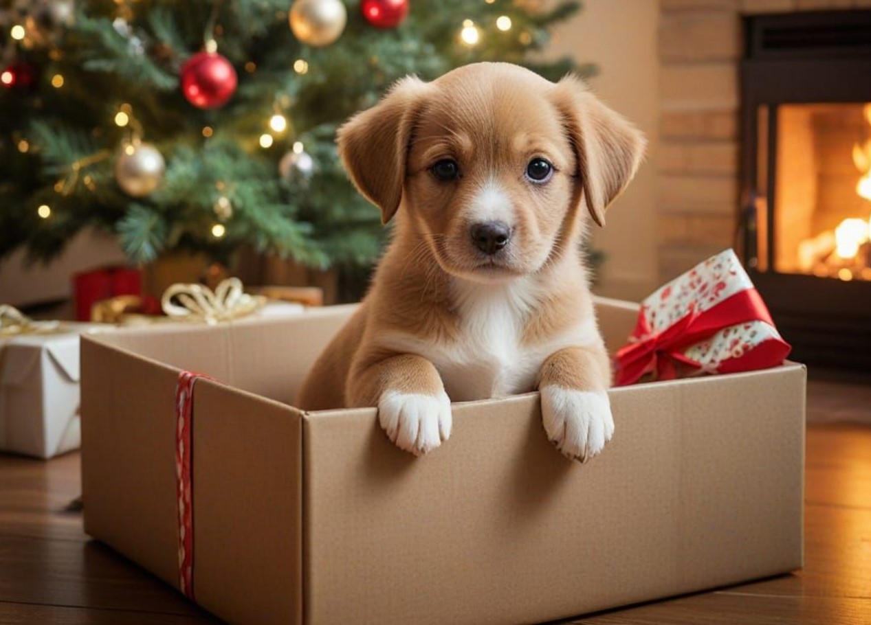 chiot pour noel: bien le nourrir