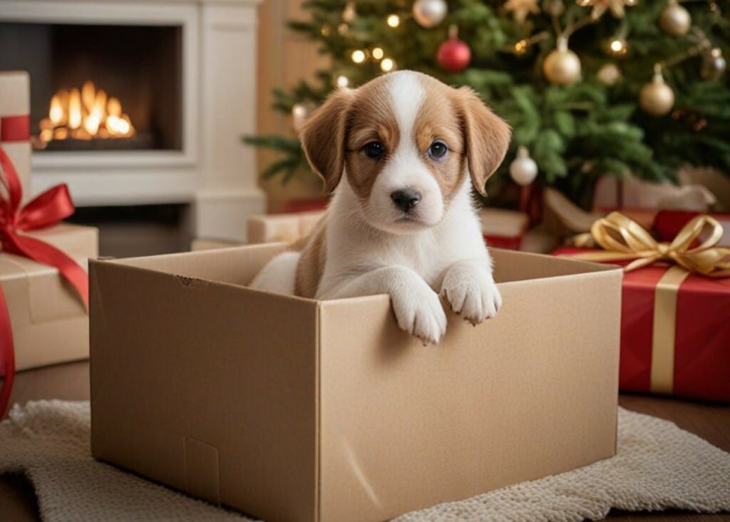 Un chiot au pied du sapin pour Noël… Que lui donner à manger ?