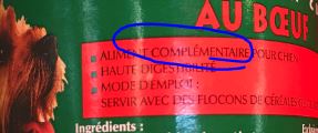 Aliment complementaire Chien Semi-humide