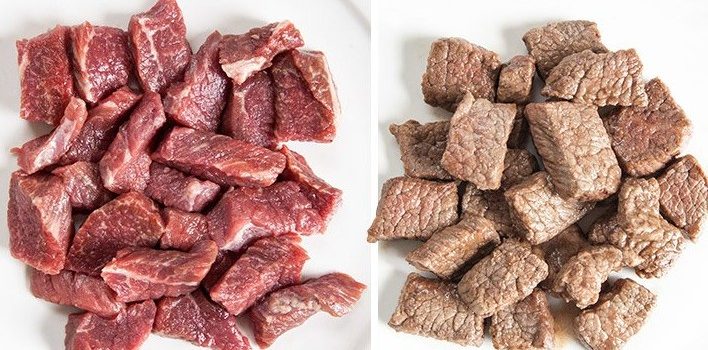 Quelle poids de viande crue en pesant la viande cuite ? Dois-je cuire longtemps ?