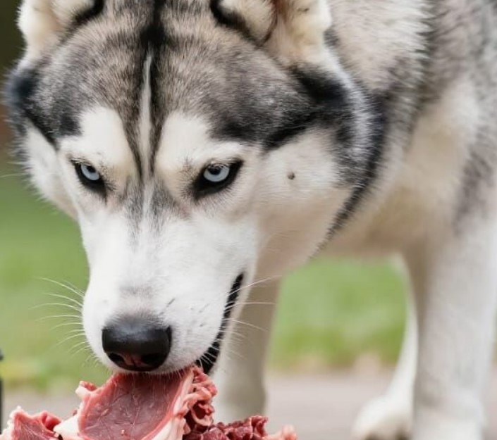 viande crue pour un husky